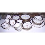 A Crescent bone china floral decorated part combination service