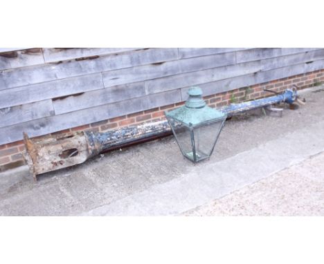 A Reading Corporation cast iron and copper topped street lamp, 161" high