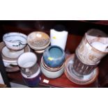 An assortment of studio pottery vases, etc