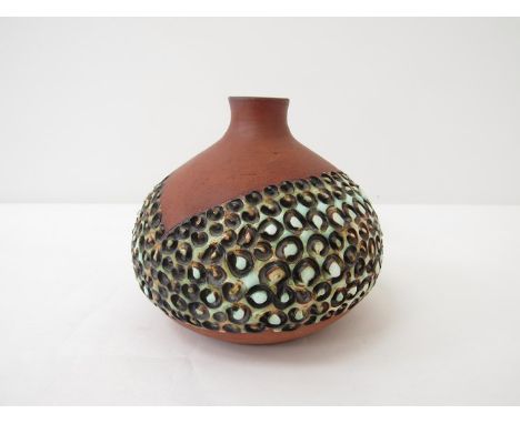 A Poole Pottery Atlantis range large onion form vase by Guy Sydenham, monogram to base.  11.5cm high 