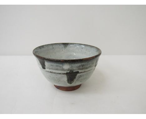 JIM MALONE (b.1946) A studio pottery bowl with ash glazes. Impressed seals.  8.5cm high x 14cm diameter 