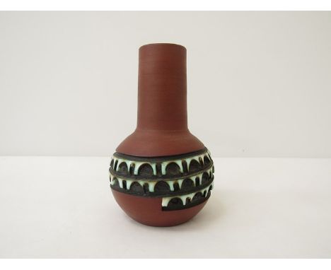 A Poole Pottery Atlantis range vase by Jenny Haig, monogram to base.  17.5cm high