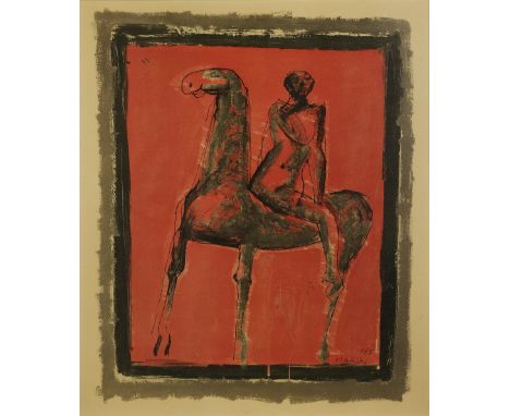 Marino Marini (1901-1980)  'Le Cavalier' print 61cm x 51cm  Provenance: Frost &amp; Reed Studios Ltd label to the reverse  