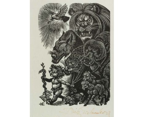 Fritz Eichenberg (1901-1990)  '7432' woodblock print, signed lower right  17cm x 12cm  Provenance: With Bell Fine Art, 67B Pa