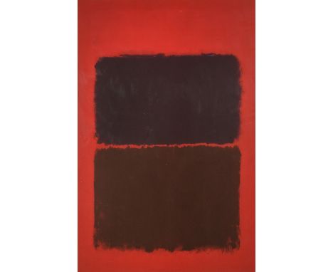After Mark Rothko (1903-1970)  Black squares on red lithograph  137cm x 96cm 
