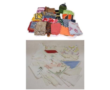Vintage & Other Scarves & Handkerchiefs incl. embroidered, linen etc. 