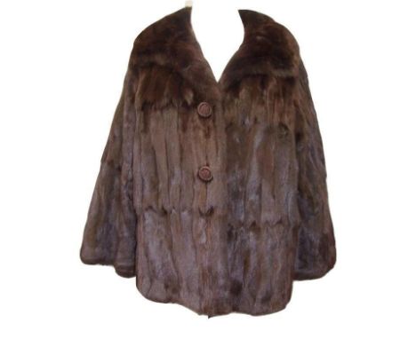 Ladies Vintage Mink? Jacket with braided rosette buttons, approx. size 12/14 