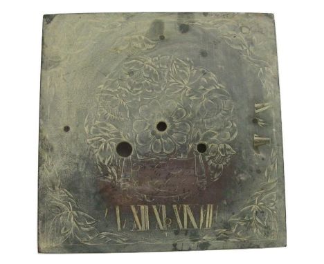 Early C18th (circa 1700) Brass 30 Hour Clock Dial engraved Daniel Quare in Martins Meere Aldersgate London, centre engraved w