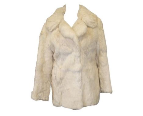 Ladies Vintage Cream Coney Fur Jacket, labelled size 12 