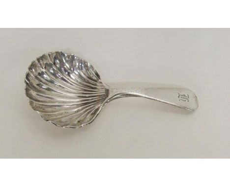 Large Georgian Scottish Silver Shell Shaped Caddy Spoon fully hallmarked Edinburgh 1837, maker AGW 