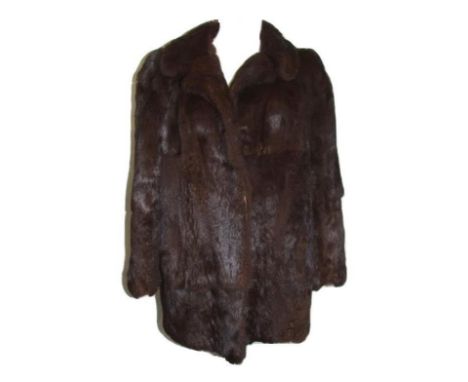 Ladies Vintage Dark Brown Coney Fur Jacket, approx. size 16 