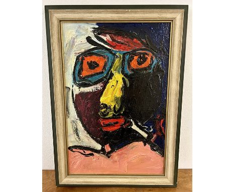 Keil, Peter Robert (geboren 1942) "Junge aus New York", Öl/Acryl auf Leinwand, 1963.Portrait eines Jungen mit schwarzer Hautf