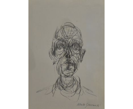 Giacometti, Alberto (1901-1966) "Portrait d'homme, Diego", Lithographie, 1961. Signiert unten rechts.Druckplatte: 31 x 22 cm,
