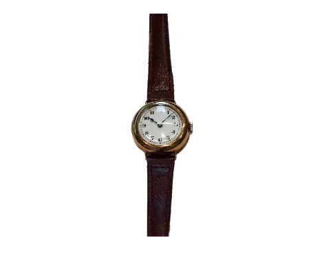 A lady's 9 carat gold enamel dial wristwatch, 1922, case with a Birmingham hallmark