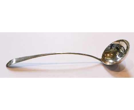 A George III Scottish Silver Soup-Ladle, by Patrick Robertson, Edinburgh, 1786, Pointed Old English pattern, 37cm long, 5oz 8