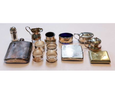 A collection of silver and silver plate, the silver including: a cream-jug; another cream-jug, engraved for the Nazeing Golf 