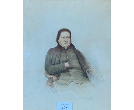 English School, C.188, Portrait of a Seated Gentleman, his right hand resting in his waistcoat, inscribed 'Eras Knight', penc