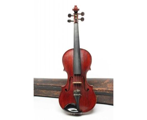 AN ENGLISH VIOLIN BY J. K. MONK, August 1909, with two piece back, notched sound holes, inlaid double purfling, rosewood turn