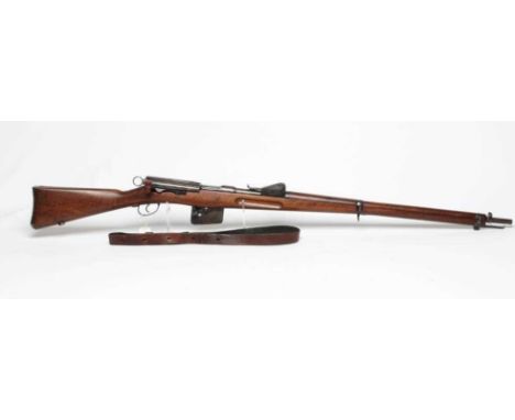 A SWISS SCHMIDT-RUBIN MODEL 1889 STRAIGHT PULL RIFLE, in obsolete calibre 7.5x53.5mm, with 30" barrel, ramp rearsight, remova