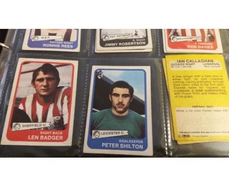 A. & B.C. GUM, 1968 Footballers, yellow, duplication, in ring-binder, G to VG, 70 + 85*