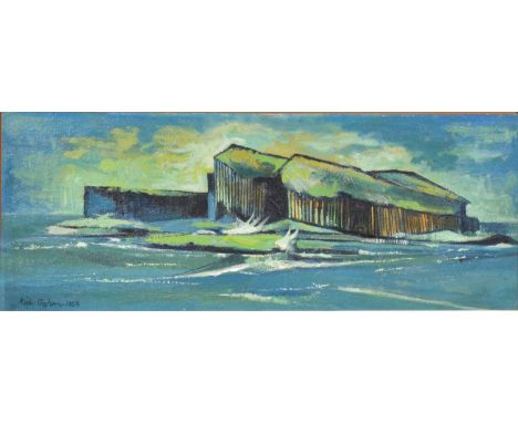 Rigby Graham, Fingal’s Cave, 1958, signed and dated, acrylic on board, 62 x 23.5cm.