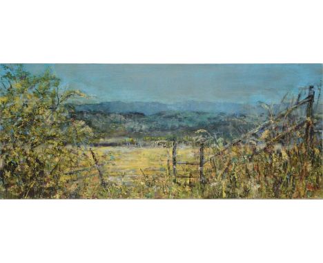 Kate Bentley, British, late 20th centuryLyth Valley looking North to Kentmere &amp; Eastern Fells,acrylic on panel, signed, i