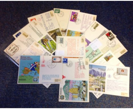 RAF Flown FDC collection 14 Escaping Society covers 13 signed, dating back to the early seventies signatures include Wg Cmdr 