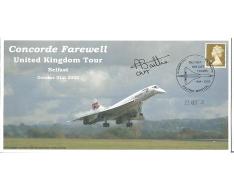Concorde Captain A. Baillie signed Specially designed commemorative cover celebrating Concorde s Farewell Tour of the United 