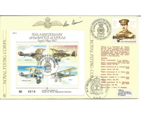 Royal Flying Corps 70th Anniversary of the Battle of Arras April-May 1917 signed RAF cover No 834 of 1000 dated 13th May 1987