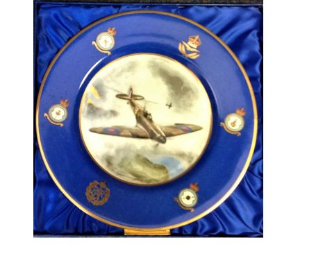 World War Two RAF Royal Worcester commemorative plate 50th Anniversary Battle of Britain limited edition no 173 of 1500 desig