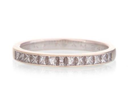 DIAMOND HALF ETERNITY RING, set with princess cut diamonds totalling approximately 0.70 carats, hallmarked Mappin &amp; Webb,