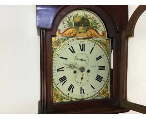 MAHOGANY LONGCASE CLOCK ALEXANDER GRANT OF STIRLING, MID-19TH CENTURY with two train eight day movement, the white enamel dia