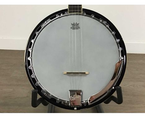 OZARK BANJO six-string, with Remo skin, in branded hard case98cm longAppears to be a 2105G but there is model started or visi