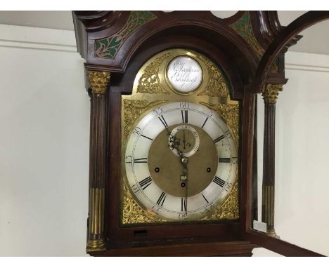 GEORGE III MAHOGANY LONGCASE CLOCK NORMAND MACPHERSON OF EDINBURGH, CIRCA 1780 with three train eight day quarter-striking mo