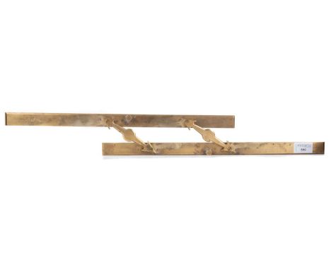 BRASS PARALLEL RULE EARLY 20TH CENTURY inscribed Tony Dalton, with arrow form mechanism44.5cm long