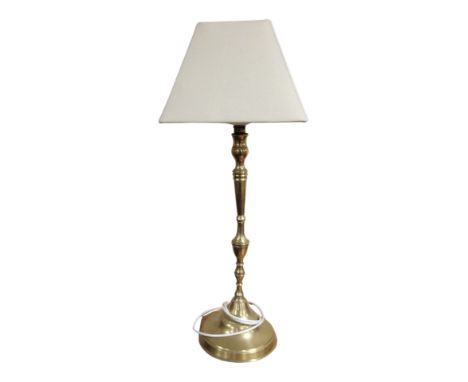 A brass table lamp, height 82 cm 