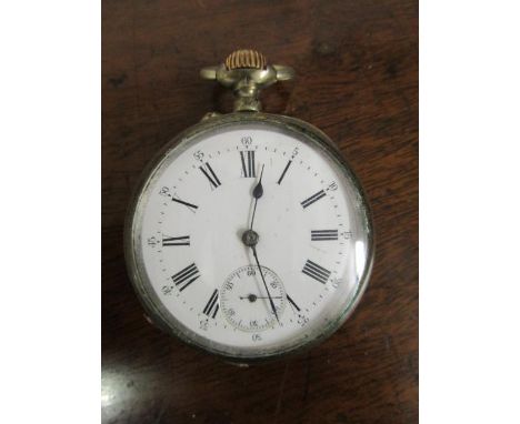 A continental silver cased spiral Brequet pocket watch with a sixteen jewel movement, manual wind 