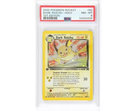 Pokemon TCG. Dark Raichu Holo 1st Edition PSA 8. Dark Raichu Holo - 1st Edition from the Team Rocket expansion - the first ev