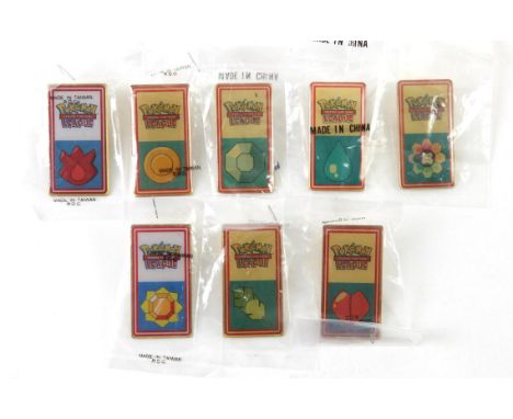 Pokemon TCG. Pokemon League Pin Badge Kanto Collection. This lot features a full set of the Kanto league badges, these were p