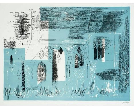 JOHN PIPER R.A. [1903-92]. Lewknor, Oxfordshire, 1964. lithograph with 'Piper' watermark, edition of 70, proof, Curwen Studio
