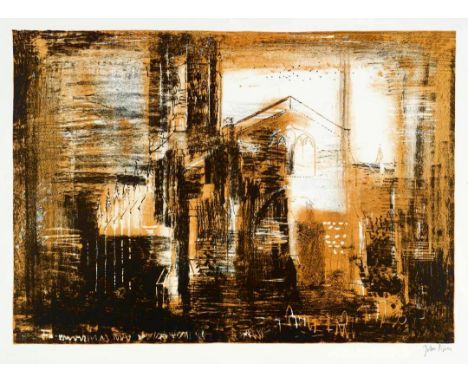 JOHN PIPER R.A. [1903-92]. Fotheringhay, Northamptonshire, 1964. lithograph with 'Piper' watermark, edition of 70, proof, Cur