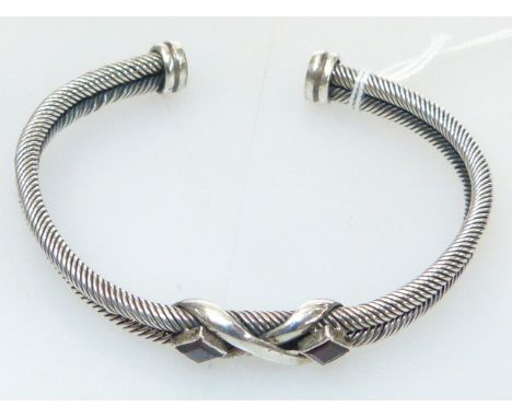 'Jewelled' bangle, stamped 925