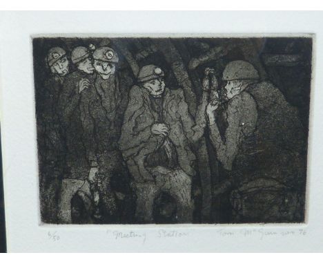 Tom McGuinness (1926-2006), Meeting Station, limited edition print, no. 6/50, signed, titled and dated (19)76 in pencil, fram