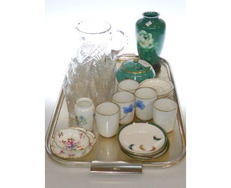 Crystal water set, Japanese beaker set and basin, vase, and trinket dishes and vases