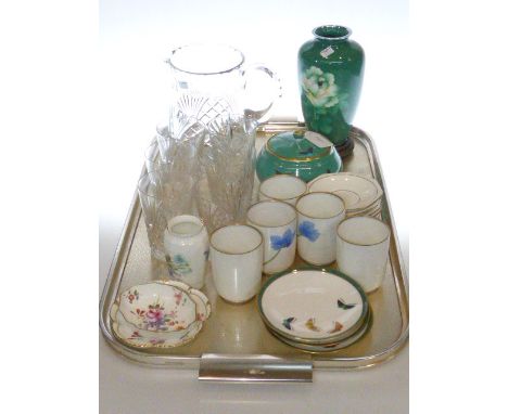 Crystal water set, Japanese beaker set and basin, vase, and trinket dishes and vases