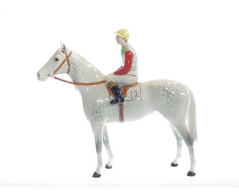 Beswick model of a horse and jockey, No. 1862, light dapple grey