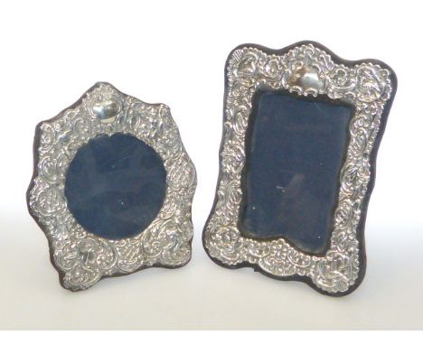 Two silver mounted easel photograph frames