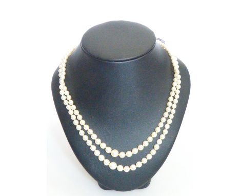 Two-strand cultured pearl necklace