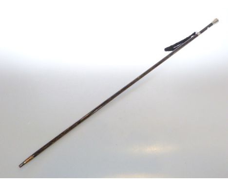 Victorian silver topped swagger stick, London 1883, 84cm