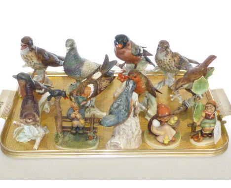 Collection of ten Goebel birds and three Hummel figures